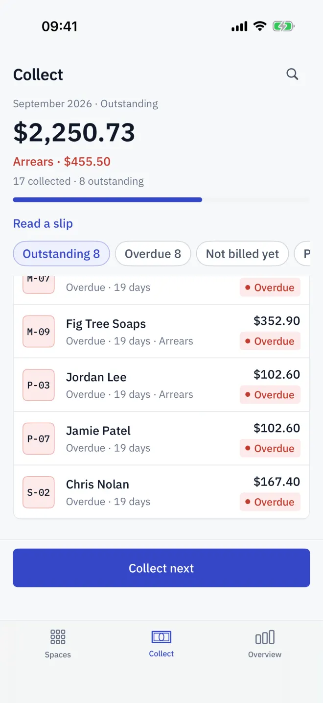 Collect with the Arrears group from earlier periods above this period's list.